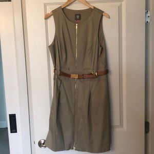 Vince Camuto Khaki Zipper Dress
